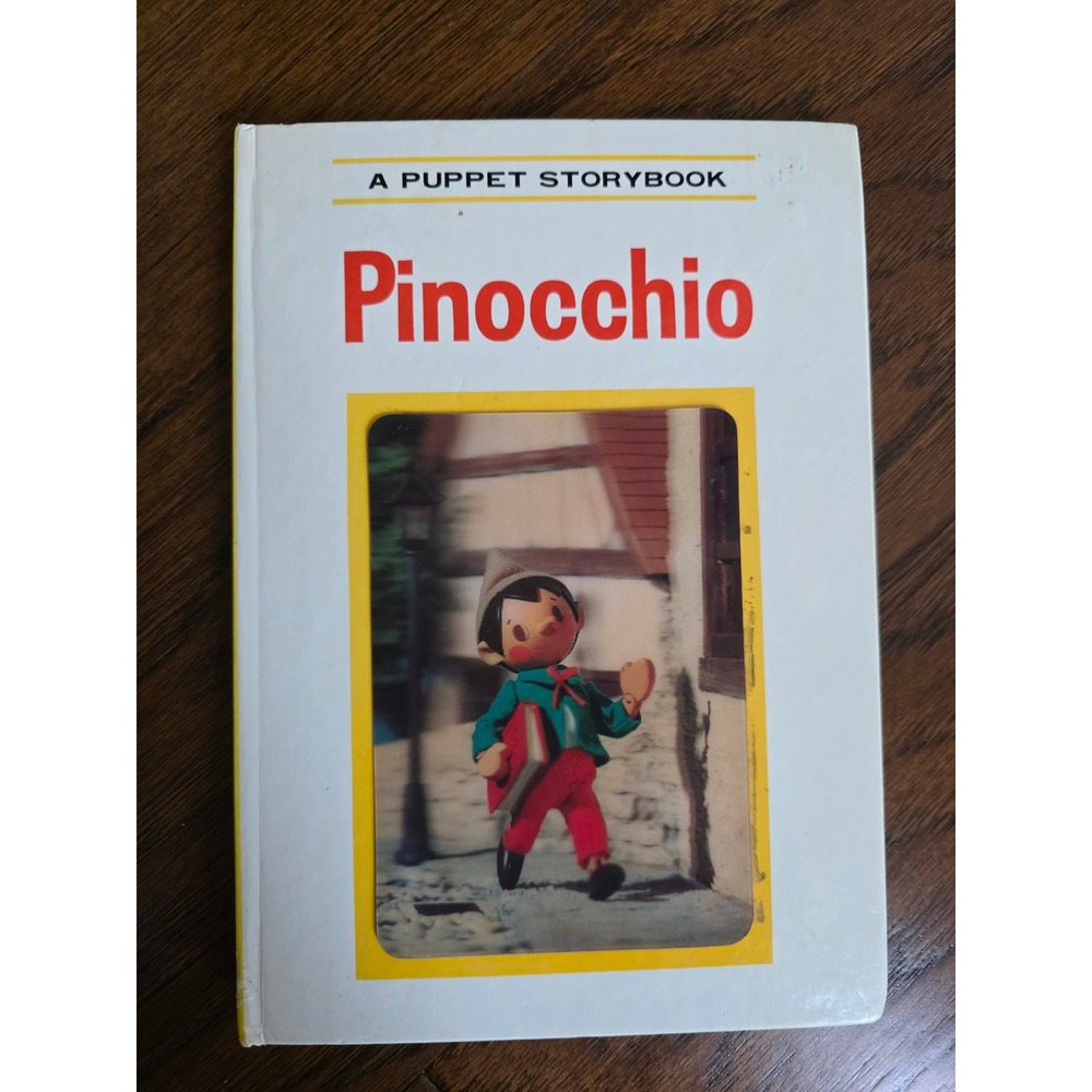 Vintage 1970 Pinocchio Puppet Storybook Grosset & Dunlap Izawa Hijikata Art